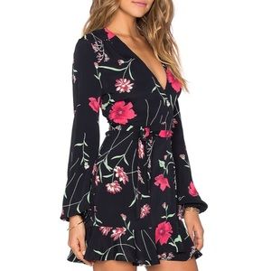 Privacy Please Wrap Floral Mini Dress